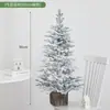 Arreglo de escritorio pequeño de Pe Scene de cedro Decoraciones navideñas de moda Adornos Árbol de Navidad Mini nevada flockada