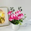 Orquídea Phalaenopsis de Duplo Cacho em Vaso com 6 Flores, Arranjo de Cena para Fotografia Residencial, Bonsai de Planta Verde Artificial de Alta Qualidade