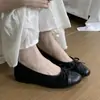 Zapatos para Mujer Estilo Hada Suave Nuevos Primavera/Verano 2026 Boca Baja Redonda con Moño Elegante Francés para Combinar con Vestidos