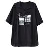 Camisa de Mujer de Longitud Media Holgada con Cuello Talla Grande Juvenil No Hace Bolitas Estampada Casual de Verano Solapa