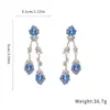 Pendientes de Borla Flor de Diamante con Set de Agujas Plateadas Estilo Palacio Francés Retro Dulces Pendientes Lujo Accesible Pendientes Versátiles de Gama Alta