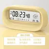 Reloj despertador electrónico multifunción para estudiantes, sencillo, silencioso, transparente, pantalla grande, LED de escritorio, reloj despertador digital