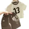 Conjunto de Verano para Bebé Niño, Elegante Conjunto Casual de Dos Piezas con Camiseta de Manga Corta y Shorts para Salir