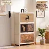 Armário de sapatos simples de chão para entrada de casa, armário integrado para armazenamento no corredor, sapateira de várias camadas com portas