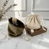 Bolsas Redondas de Franela con Cordón para Guardar Joyería, Bolsas de Terciopelo para Regalo de Muestras de Perfume, Personalización al por Mayor