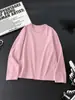 Camiseta Redonda Manga Longa Infantil para Meninos e Meninas Estilo Primavera e Outono Branca Rosa Preta Azul Camada Base Básica 2821