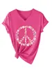 Amazon eBay site independente moda casual feminina gola V logo de margarida manga curta camiseta camisa base comércio exterior em estoque