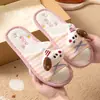 Pantufas fofas de linho para cachorrinhos para mulheres, adequadas para todas as estações, uso interno em casa, antiderrapantes, sola macia, absorventes de suor, respiráveis, pantufas confortáveis para o chão para homens