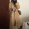 Abrigo de lana color avena para mujer, nueva colección otoño/invierno 2026, elegante y con estilo, con forro de plumón, adecuado para figuras petite