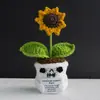Boneca de Tecido Engraçada Popular Transfronteiriça Plantas Ornamentos de Mesa Plantas em Vasos de Lã Tricotados Buquê de Halloween Presentes
