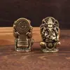 Latón Tailandés Ganesha Elefante Blanco Dios de la Riqueza Sudeste Asiático Artesanías de Latón Adornos Colección Piezas de Mano Adornos