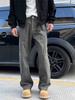 Calça Almofada Machete Estilo Vintage Americano Masculina Moda Primavera e Outono Marca cleanfit Calças High Street Jeans Reto Micro-blazer