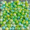 Perlas de Imitación Graduadas Coloridas Bicolor de 6-10 mm con Agujero Recto, Cuentas Redondas para Pulsera, Collar, Joyería Hecha a Mano