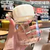 Taza Chubby Vidrio Mini Resistente al Calor Taza para Leche Taza Mezcladora Transparente Sellada Portátil Estudiante Femenina Taza Pequeña de Agua