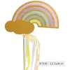 Decoración de Pastel Arcoíris Enchufe Niños Bebé Estrellas Nube Globos Feliz Cumpleaños Accesorios para Hornear Horneado