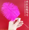 Ferramenta de limpeza de ouvidos com pena de avestruz e agulha de prata, escova de mão de beleza para massagem facial, gadget de limpeza de ouvidos com pena