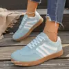 Tênis de Treino Retro Alemão de Tamanho Grande para Mulheres, Novos Tênis Esportivos Casuais Primavera e Outono 2026, Tênis Color Block de Cor Lisa em Estoque