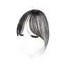 Franja ondulada com repartição central para mulheres, feita de cabelo humano, para cobrir a testa, franja naturalmente volumosa, aumenta o volume do cabelo, aplique de franja francesa sem costura
