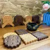 Nogal negro madera maciza posavasos para galletas aislamiento para el hogar plato para tazón alfombrilla cuadrada de haya alfombrilla aislante de madera para galletas
