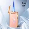 Encendedor de Inyección Directa Portátil de Moda con Patrón de Aurora Colorido de Aspecto Elegante Encendedor a Prueba de Viento de Llama Azul Regalo Venta al Por Mayor