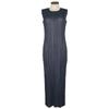 Miyake Minimalista 2026 Verano Nuevo Estilo Japonés Elegante Vestido sin Mangas de Cuello Redondo para Mujer Vestido tipo Tanque de Longitud Media
