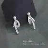 Brincos de Franja com Laço de Zircônia Microcravejada Franceses Elegantes de Temperamento Brincos de Tarraxa com Pérola Nicho Luxo Leve Toque de Luxo Superior Ornamentos de Orelha