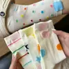 Calcetines coloridos para niñas, calcetines de media pantorrilla, estilo fino de verano, dopamina, lindos, de malla, transpirables, tendencia ins, calcetines largos de algodón puro, verano