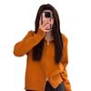 Suéter com Capuz Feminino Primavera e Outono Preguiçoso 2025 Novo Design Estilo Coreano Cardigã Tricotado Curto para Pessoas Baixas