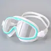 Óculos de natação fashion com armação grande, galvanizados, atacado, HD, à prova d'água, óculos de natação para adultos, equipamento de natação de silicone, vendas diretas da fábrica