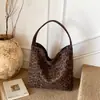 Bolso de Hombro Grande con Estampado de Leopardo Retro para Mujer 2025 Otoño Nicho Elegante de Alta Gama Bolso de Axila Casual