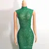 Saia Longa Sexy Transparente com Strass Quente de Renda para Vestido de Noite ou Fantasia de Performance de Palco