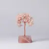 Adorno de Árbol de Cristal Natural Estilo Europeo y Americano Piedra Triturada Alambre de Cobre Tejido Árbol Flor Árbol de Cristal Rosa Piedra Cruda Árbol de la Vida Árbol de la Fortuna de Cristal