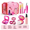 Novos brinquedos de cosméticos de simulação para crianças, meninas, batom sem pigmento, esmalte de unha, adereços, caixa de maquiagem incolor, conjunto