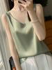 Usar por dentro y por fuera, Camisola sin costuras, Nuevo estilo de primavera y verano, Chaleco básico de hombro, Color sólido para mujer, Versátil y casual