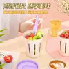 Taza de Ensalada de Frutas Doble Capa con Drenaje Sellada Conservación Fresca Gran Capacidad Taza de Frutas Limpieza Conveniente Taza de Frutas para Llevar