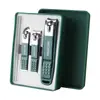 Set de 4 Piezas en Stock Anti-Salpicaduras Verde Oscuro 23 Cortauñas Lima de Uñas Boca Plana Manicura Set de Herramientas para Manicura Multicolor