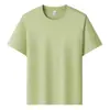 Nuevo Producto de Verano Camiseta de Color Sólido con Cuello Redondo de Lyocell Sorona Logo Personalizado Lisa Manga Corta Camisa Cultural Personalización