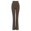 Pantalones de yoga acampanados de cintura alta para mujer, levanta glúteos, adecuados para usar al aire libre, Pilates, fitness, sin líneas incómodas, pantalones acampanados deportivos