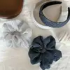 Diadema de Puntos Azul Oscuro Plisada para Recoger el Cabello Estilo Coreano Banda Elástica para el Cabello Diadema Accesorios Versátiles para el Cabello Adorno para la Cabeza
