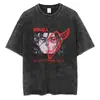Camiseta Lavada Estilo Hip Hop Europea Transfronteriza para Hombre Anime Japonés 2024 P
