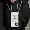 Capa de Verão com Coco para Celular Apple 17 Pro Max iPhone 15 com Cordão de Quatro Cantos e Suporte Rotatório 16 para 14 Pm