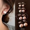 Polvo para Pan al Vapor Shijia Aretes de Perlas Blanco Leche Claro Aguja de Plata Esterlina S925 Nicho de Gama Alta Combinables Nuevos Aretes