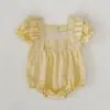Vestido Novo Estilo Verão para Meninas, Vestido Princesa Quadrado Xadrez, Macacão para Bebê, Body, Roupas Estilosas de Irmãs para Crianças