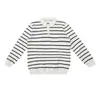 Suéter de Punto Cómodo de Color Bloque Rayado Versátil Simple Estilo Yutang Old Money Camisa Polo Holgada con Cuello Solapa para Hombres y Mujeres