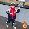Roupas Estilo Desenho Animado para Meninos, Conjunto de Jaqueta de Inverno, Novo Modelo 2025, Conjunto Esportivo Legal de Duas Peças para Meninos Pequenos