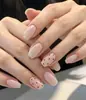Nuevas tiras de arte de uñas listas para usar al por mayor redondas cortas estilo coreano lunares coloridos rosa nude lindo femenino arte de uñas