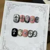Tao Xilv [Nocturno Punk] Diseño Dulce Fresco de Nicho Chrome Hearts Galaxia Estelar Brillo Fino Uñas Portátiles Hechas a Mano