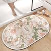 Alfombrilla absorbente para baño con diseño de flores, resistente a la suciedad, antideslizante, de secado rápido, para inodoro