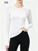 Ropa de Yoga Camiseta Deportiva sin Costuras de una Pieza de Manga Larga para Mujer Fitness Top de Secado Rápido que Ceñe la Cintura