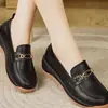 Zapatos blancos de piel para mujer, nueva colección otoño 2026, zapatos casuales ligeros y cómodos, fáciles de poner y quitar, zapatos casuales de piel